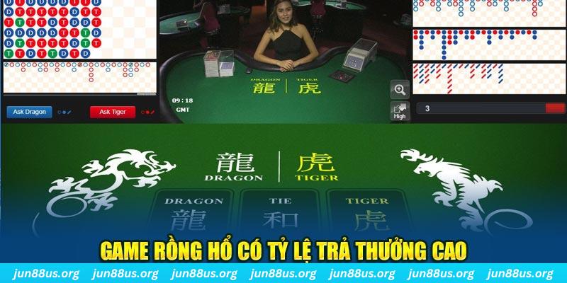 Game Rồng Hổ có tỷ lệ trả thưởng cao