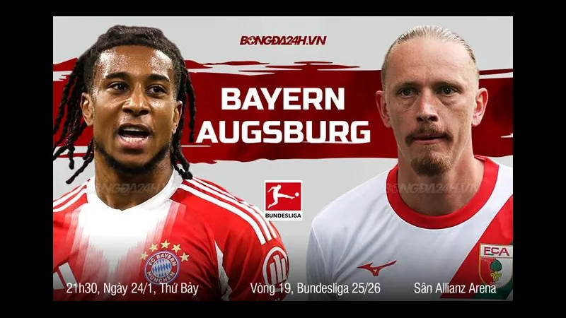 Cầu thủ Bayern Munich và Augsburg đang đối đầu trên sân cỏ Cầu thủ Bayern Munich và Augsburg đang đối đầu trên sân cỏ